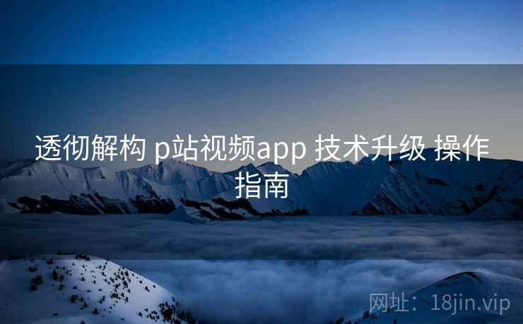 透彻解构 p站视频app 技术升级 操作指南  第2张